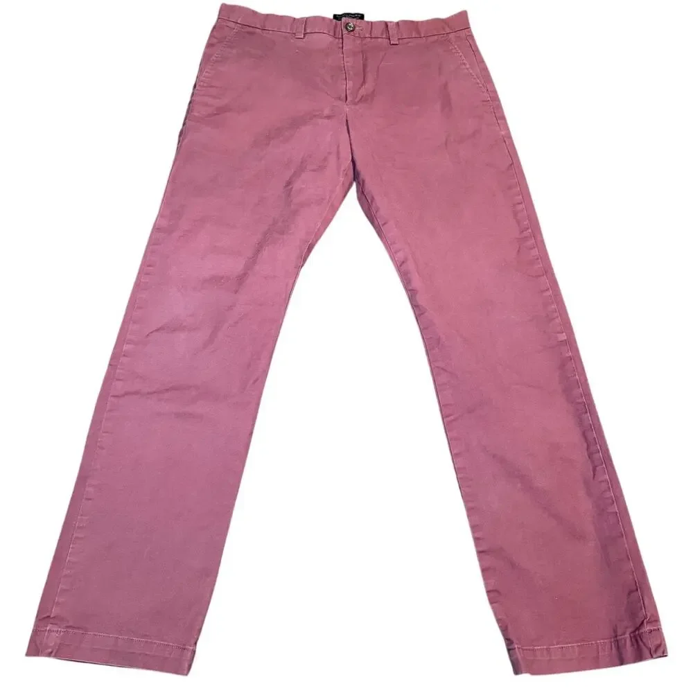 Banana Republic Fulton Skinny Chino Pants, Slim Fit Stretch Burgundy, Men 35x32